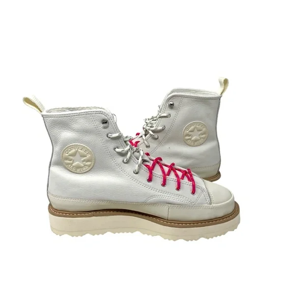 Converse Chuck Taylor Crafted Boot High Top Leather Ivory Men Sneakers 173212C - Picture 3 of 10